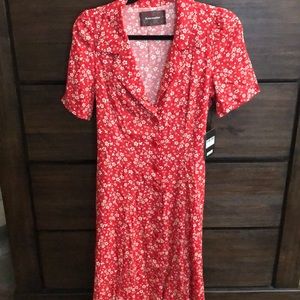 Reformation Clarice red floral midi dress